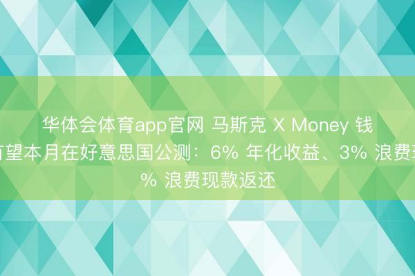 华体会体育app官网 马斯克 X Money 钱包就业有望本月在好意思国公测：6% 年化收益、3% 浪费现款返还